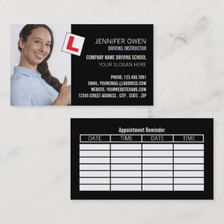 Carte De Visite Rendez-vous avec une photo de l'école de conduite/