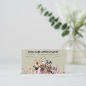 Carte De Visite Rendez-vous Boho Chic Chien Beige Mignon (Debout devant)