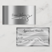 Carte De Visite Rendez-vous chez le coiffeur Rappel Marbre noir (Devant / Derrière)