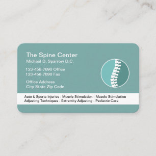 Carte De Visite Rendez-vous chez un chiropracteur moderne pour la