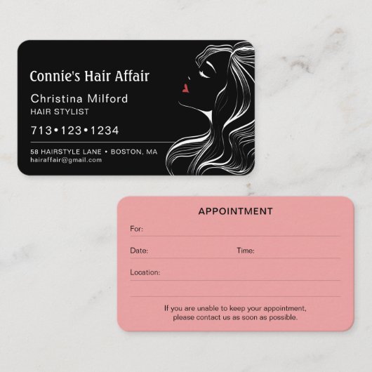 Carte De Visite Rendez-vous coiffeur moderne (Devant / Derrière)
