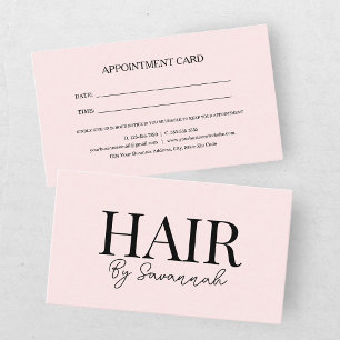 Carte De Visite Rendez-vous Coiffeur Moderne Rose Blush