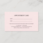 Carte De Visite Rendez-vous Coiffeur Moderne Rose Blush (Dos)