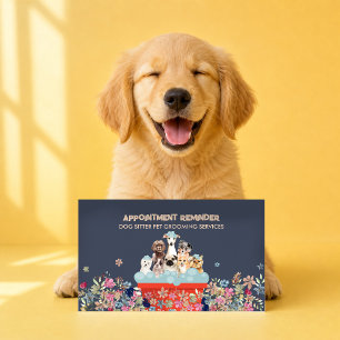 Carte De Visite Rendez-vous de bain de toilettage pour chien lit f