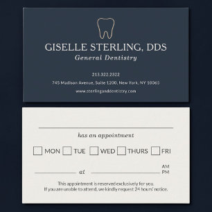 Carte De Visite Rendez-vous de dentisterie Cabinet dentaire Profes
