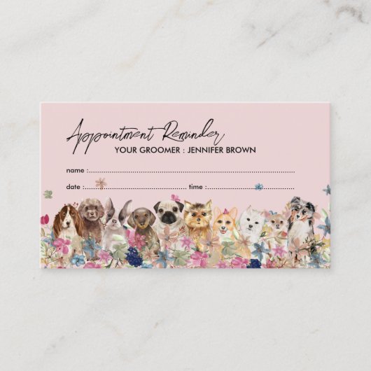 Carte De Visite Rendez-vous de designer d'accessoires pour animaux (Devant)