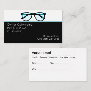Carte De Visite Rendez-vous de docteur en ostéopathie Thème optiqu
