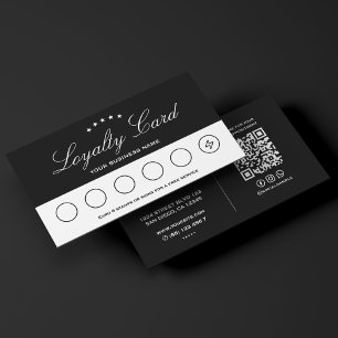 Carte De Visite Rendez-vous de fidélité minimal Punch noir blanc