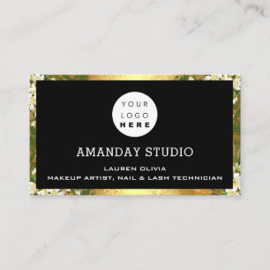 Carte De Visite Rendez-vous de maquillage professionnel Logo Gold