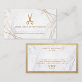 Carte De Visite Rendez-vous de marbre de coiffeur de ciseaux (Devant / Derrière)