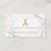 Carte De Visite Rendez-vous de marbre de coiffeur de ciseaux (Devant)