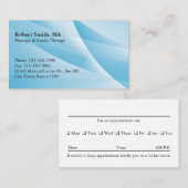 Carte De Visite Rendez-vous de Motif Abstrait bleu (Devant / Derrière)