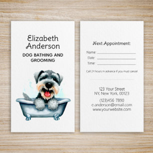 Carte De Visite Rendez-vous de Schnauzer Groomer Dog