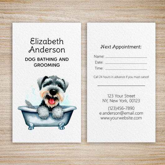 Carte De Visite Rendez-vous de Schnauzer Groomer Dog