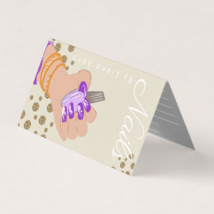 Carte De Visite Rendez-vous de script de vernis à ongles dessiné à
