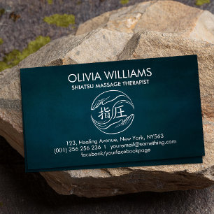 Carte De Visite Rendez-vous de shiatsu yin yang des mains