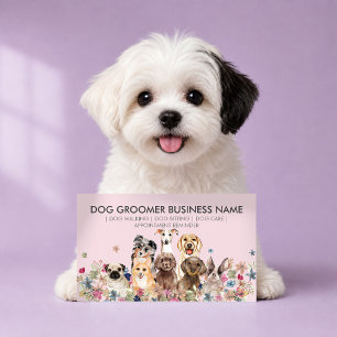 Carte De Visite Rendez-vous de toilettage de chien à Pink Farm