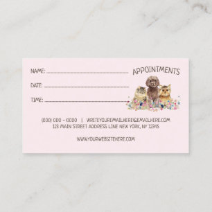 Carte De Visite Rendez-vous de toilettage pour chiens et chats en