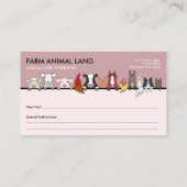 Carte De Visite Rendez-vous de visite de ferme (Dos)