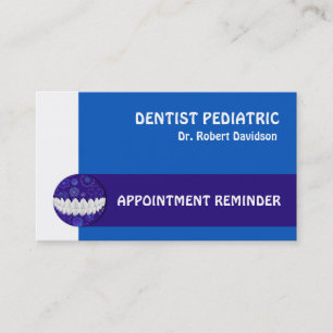 Carte De Visite Rendez-vous dentaire Rappel Dentiste pédiatrique