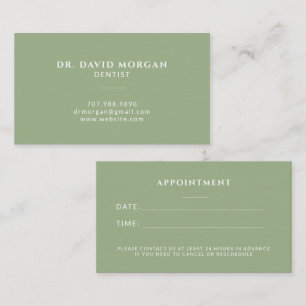 Carte De Visite Rendez-vous d'orthodontiste chez un dentiste moder