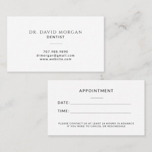 Carte De Visite Rendez-vous d'orthodontiste chez un dentiste moder