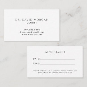 Carte De Visite Rendez-vous d'orthodontiste chez un dentiste moder
