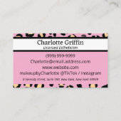 Carte De Visite Rendez-vous Empreinte de léopard rose pâle et maqu (Dos)