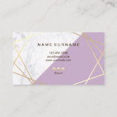 Carte De Visite Rendez-vous en marbre de Lavande géométrique moder (Dos)