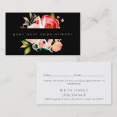 Carte De Visite Rendez-vous floral élégant de logo de ciseaux de (Devant / Derrière)