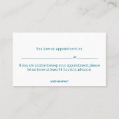 Carte De Visite Rendez-vous hygiéniste dentaire modifiable et (Dos)