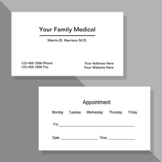 Carte De Visite Rendez-vous Médicale au cabinet
