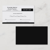 Carte De Visite Rendez-vous Médicale simple de bureau (Devant / Derrière)