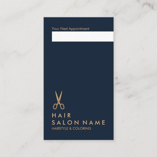 Carte De Visite Rendez-vous minimal de verticale de coiffeur de (Devant)