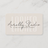 Carte De Visite Rendez-vous Minimal Lash Tech Studio Sable (Devant)