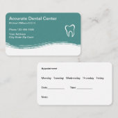 Carte De Visite Rendez-vous moderne de dentiste (Devant / Derrière)
