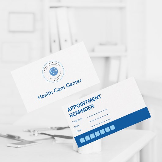 Carte De Visite Rendez-vous professionnel blanc et bleu Médicale