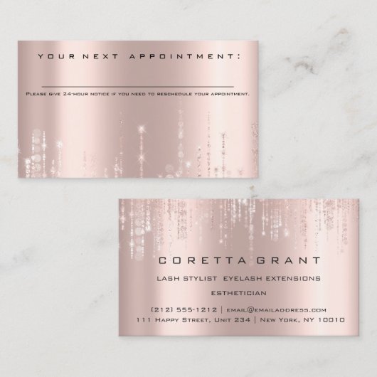 Carte De Visite Rendez-vous professionnel Rappel Beauté Coiffure S (Devant / Derrière)