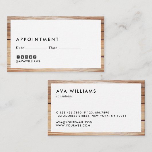 Carte De Visite Rendez-vous propre de disposition de frontière en (Devant / Derrière)