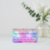 Carte De Visite Rendez-vous rappel Holographe rose (Debout devant)