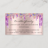 Carte De Visite Rendez-vous rappel maquillage ongles cheveux pourp (Dos)