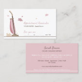 Carte De Visite Rendez-vous rose Rappel Nettoyage de la maison (Devant / Derrière)