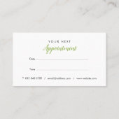 Carte De Visite Rendez-vous vert aux citrons modernes (Dos)