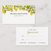 Carte De Visite Rendez-vous vert aux citrons modernes (Devant / Derrière)