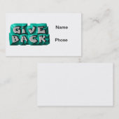 Carte De Visite Rendre Citation Sagesse Turquoise Gris ciselé (Devant / Derrière)