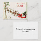Carte De Visite Renne de Père Noël dans la neige (Devant / Derrière)
