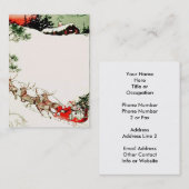 Carte De Visite Renne de Père Noël dans la neige (Devant / Derrière)