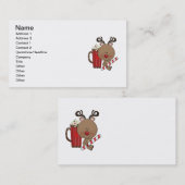 Carte De Visite Renne de Rudy avec du cacao (Devant / Derrière)