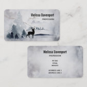 Carte De Visite Rennes dans l'Aquarelle gris sauvage Noël (Devant / Derrière)