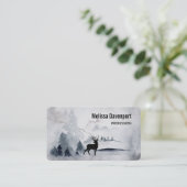 Carte De Visite Rennes dans l'Aquarelle gris sauvage Noël (Debout devant)